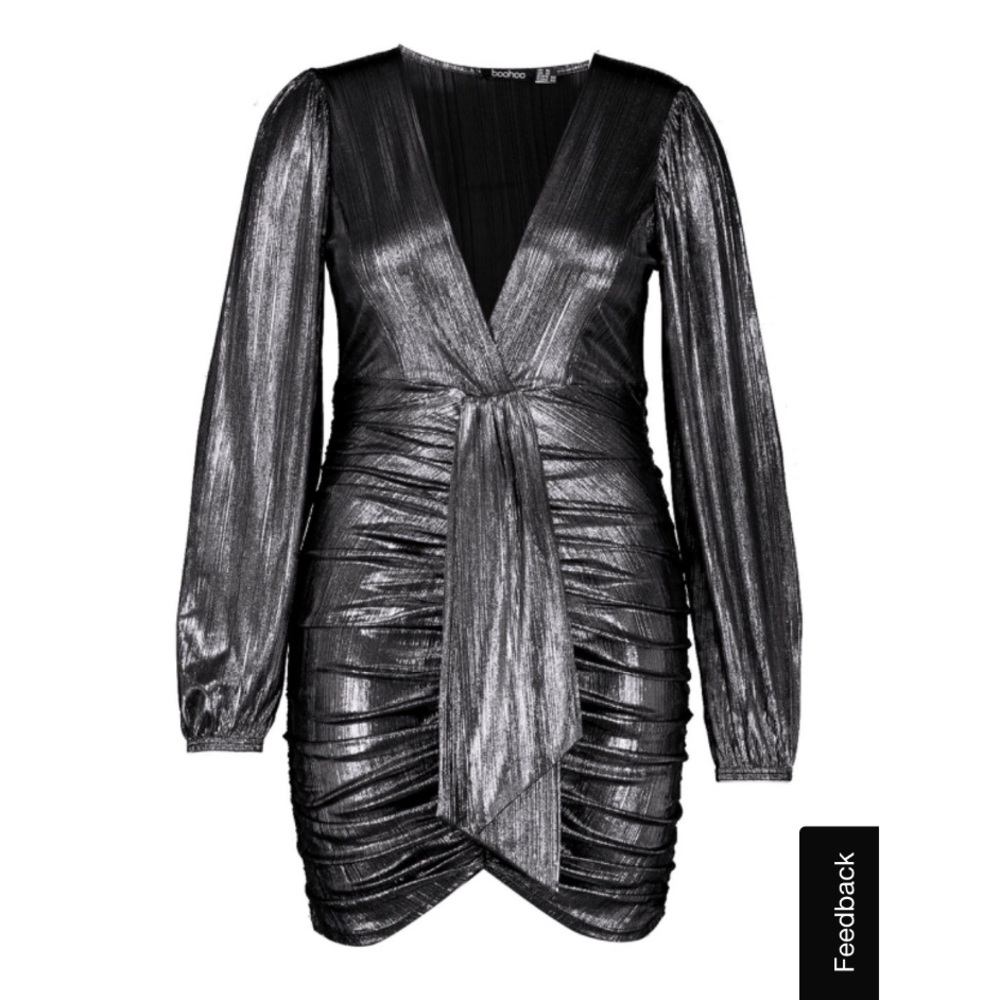 Sexy metallic plung dress